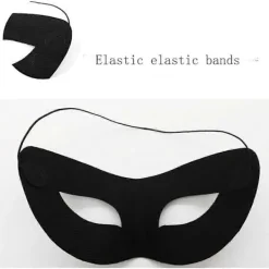 Svart maskeradmask för män för fester, kostumevenemang, justerbar passform, stilren design, PVC-material> Masker