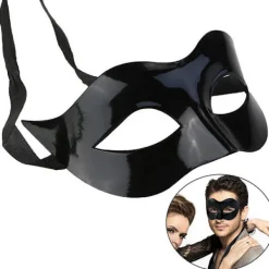 Svart matt klassisk venetiansk mask, maskerad, burlesk boll><noscript><img width=