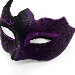 Svart och lila - Venetiansk mask, maskeradmask, venetiansk mask för cosplay, karneval, temafester, för män och kvinnor.> Masker