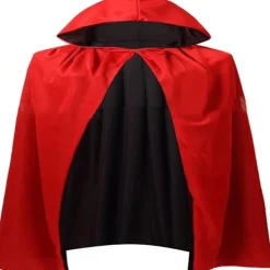 Svart och röd vändbar cape Halloween Cape Vampyrdräkt Maskerad Dracula Magiker Djävul Cosplay Vuxen Barn Röd och Svart Stå med Huva 150CM/59" 150CM/59" | Fyndiq> Dräkter