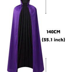 Svart och röd vändbar cape Halloween Cape Vampyrdräkt Maskerad Dracula Magiker Djävul Cosplay Vuxen Barn Lila och Svart Ståkrage 120CM/47"—yux 120CM/47" | Fyndiq> Dräkter