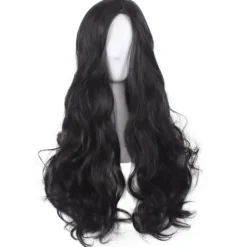 Svart peruk set för lockigt hår, festivalfest kan använda peruk set, svart peruk><noscript><img width=