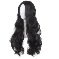 Svart peruk set för lockigt hår, festivalfest kan använda peruk set, bla><noscript><img width=