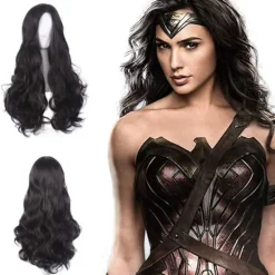 Svart perukset för lockigt hår, festivalfest kan använda perukset, bl> Peruker