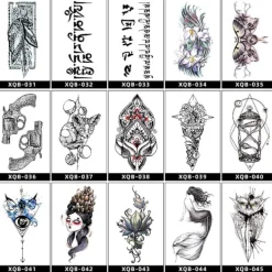 INF Svart Vattentät Tillfällig Tatueringsärm - Realistisk Halv Arms Tatueringsdekal 13#modell><noscript><img width=