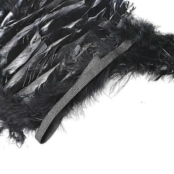 FMYSJ Svarta Ängelvingar för Vuxna - 80x40cm - Svart Fjäder Vinge - Kostymvingar - Stora Ängelvingar (FMY)> Tillbehör