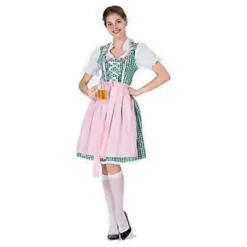 S-3XL Dam Oktoberfest Dirndl-klänning-ar Kostym-er Ljusblå (3XL Grön)><noscript><img width=