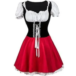 S-6xl Sexiga Kvinnor Rödluvan Kostymer Vuxen Anime Cosplay Fantasy Spel Uniformer Halloween Party Maskeradklänning (6XL)><noscript><img width=