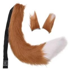 sysy Varg Räv Djur Öron Svans Set Varg Öron Svans Kostym Räv öron hårklämma svans set Jul dekoration> Tillbehör