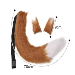 sysy Varg Räv Djur Öron Svans Set Varg Öron Svans Kostym Räv öron hårklämma svans set Jul dekoration> Tillbehör