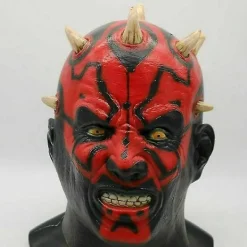 Szsh Star Wars Darth Maul Deluxe Vuxen Ondskefull Läskig Kostym Mask Latex Halloween Party> Masker