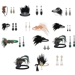 Jettbuying 1920-talt Flappr Costum Pannband Halsband Handsk Armband Gatsby M Onsiz><noscript><img width=