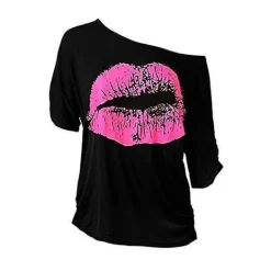 80-tals & 90-tals outfit för kvinnor, T-shirt, benvärmare, klänning, örhängen, armband, handskar Svart S S> Dräkter