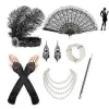 1920-tals Dam Flapper Accessoarer Retro Gatsby Kostym Accessoarer Set 20-tals Flapper Pannband Pärlhalsband Armband Örhängen Handskar -NMAOV( D)> Tillbehör