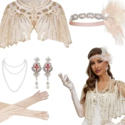 Holocky 1920-tals Flapper-accessoarer Gatsby Kostymtillbehör Set> Tillbehör