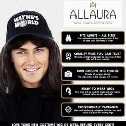 80-tals heavy metal rock peruk med hatt kostymset. Herrkläder W><noscript><img width=