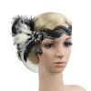 1920-tals huvudbonad fjäder flapper pannband huvudbonad vintage> Huvudbonader