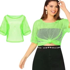 80-tals Neon Party Outfit Kostymtillehör Set, 1980-tals Retro Temafest Dekoration Outfit för Kvinnor Flickor 1PCS> Dräkter