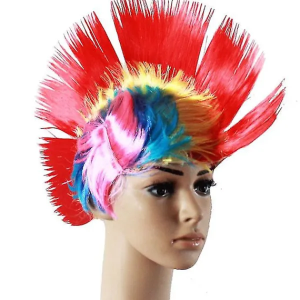 80-tals Street Punk Peruk, Mohawk, Flerfärgad> Peruker