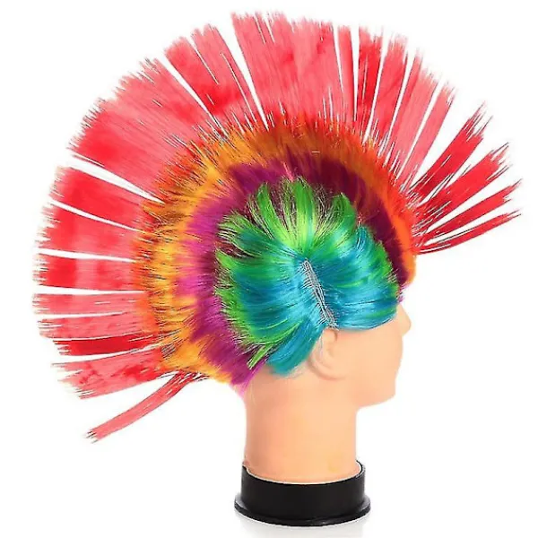 80-tals Street Punk Peruk, Mohawk, Flerfärgad> Peruker
