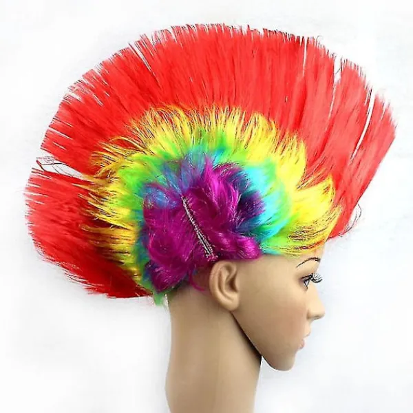 80-tals Street Punk Peruk, Mohawk, Flerfärgad> Peruker