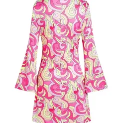 60-tals 70-tals Disco Outfit Hippie Kostym Kvinnor, 1970-tals Stil Kläder Klänning Fredsmärke Tillbehör Smycken Halloween L><noscript><img width=