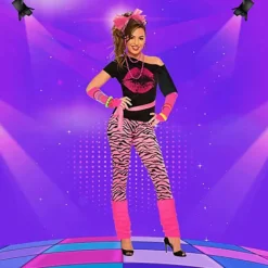 80-tals 90-tals Outfit Dam Maskeradkostymer, Temafest, Kläder Neonaccessoarer XL><noscript><img width=