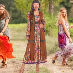 60-talsdräkt dam, hippie damklänningsset, 70-tals disco halloween-outfits, hippiekläder damdräkt, 60-tals klädtillbehör[qb] L><noscript><img width=