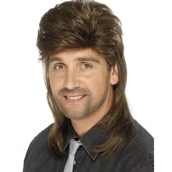 80-talsperuk - SMIFFY'S - Brun Jason - För män och barn - Brun - One Size ebrun Unik storlek> Peruker