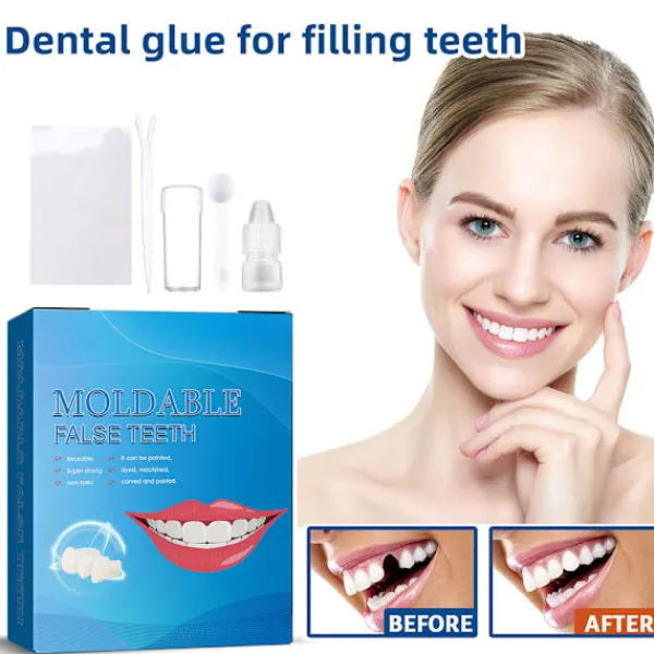 Tandfyllningssats Tillfälliga Tandlim för Trasiga Tänder, Att Forma Hålen I Tanden, Halloween Smink Tandmodifiering> Smink