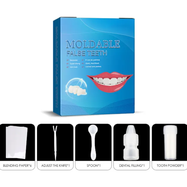 Tandfyllningssats Tillfälliga Tandlim för Trasiga Tänder, Att Forma Hålen I Tanden, Halloween Smink Tandmodifiering> Smink