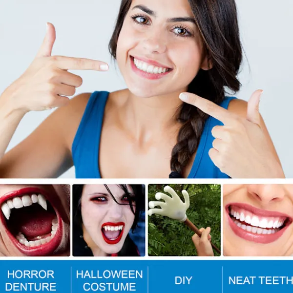 Tandfyllningssats Tillfällig Tandlim för Trasiga Tänder, Att Forma Hålen I Tanden, Halloween Smink Tandmodifiering> Smink