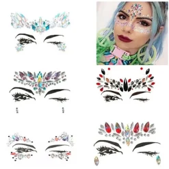 Tatuering klistermärke set Halloween Luminous Facial Gem Tattoo klistermärke, Cosplay><noscript><img width=