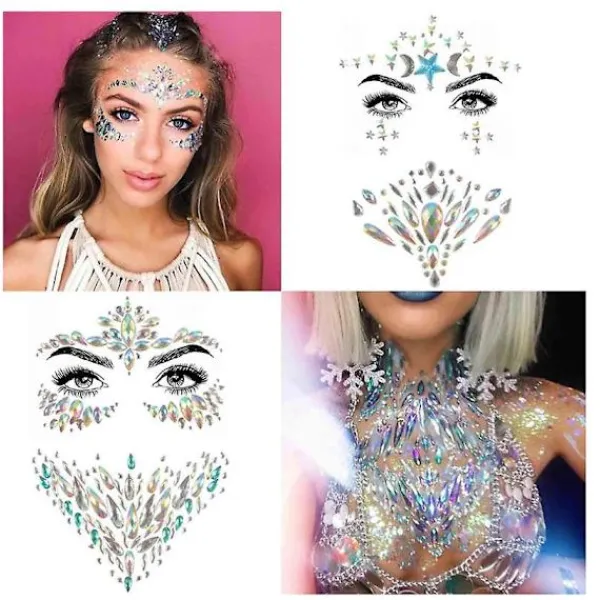 Tatuering klistermärke set Halloween Luminous Facial Gem Tattoo klistermärke, Cosplay> Smink
