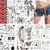 Tatueringar i stor storlek för Suicide Squad Joker Harley Quinn, 5 ark temporära tatueringsdekaler för Harley Quinn Joker Perfect> Smink
