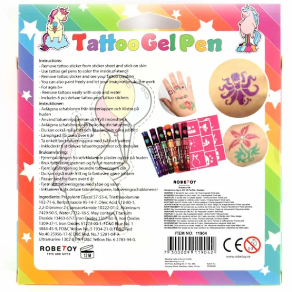 Tatueringpennor Deluxe 6-pack 90> Smink