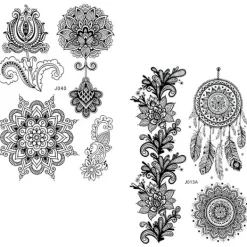 ORIGINAL OUTLET Tatueringsklistermärken Kvinnor Kroppskonst Sminkklistermärken Tillfälliga tatueringar (6 delar)> Smink