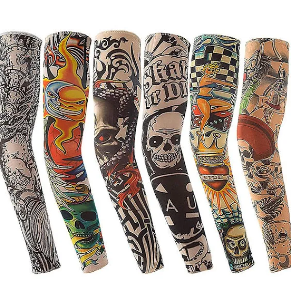 Tatueringsärmar, 6-pack tatueringsstrumpor för armar, tatueringsstrumpor för armar, tatueringsstrumpor för armar, tatueringsstrumpor för män till karneval | Fyndiq> Smink