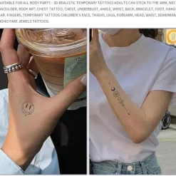 tatueringsset, 5 ark, hals, små bohemiska ansikten, falska tatueringsklistermärken, spets tribaltatueringar><noscript><img width=