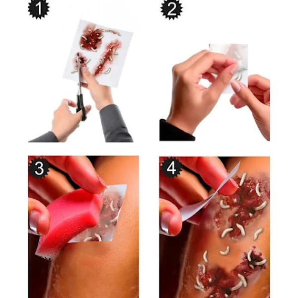 FIESTAS GUIRCA Tatueringstabell med sår och maskar> Smink