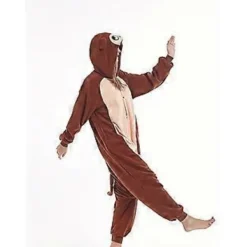 Tecknad djur onesie pyjamas barn brun apa flanell herr och dam performance kläder hemkläder (XL)><noscript><img width=