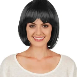 tectake Peruk Kort Sida Svart Svart> Peruker