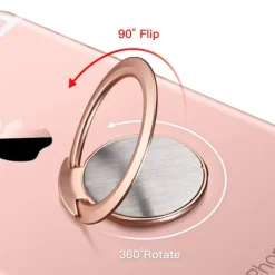 Telefonringhållare, Ultratunn 360° Roterande Fingergrepp Ringhållare Kompatibel med Magnetisk Bilhållare för iPhone Samsung Galaxy (Roséguld)-FA-> Peruker