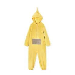 Teletubbies Onesie Pyjamas för Vuxna Tjock Korallfleece Gul -FF- S> Dräkter