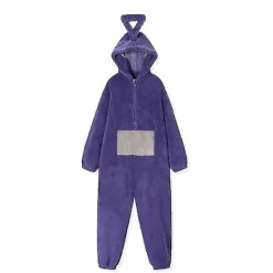Teletubbies Onesie Pyjamas för Vuxna Tjock Korallfleece Lila -FS- L><noscript><img width=