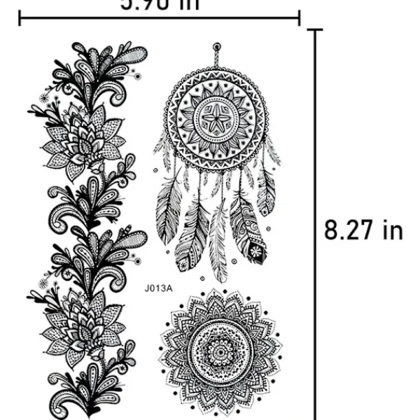 Temporary Tattoo Black Art Sticker Women Spets (6 delar)> Smink