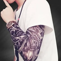 Temporära falska slip-on tatuering armärmar cykling basket solskyddsärmar för män och kvinnor, 5-pack><noscript><img width=