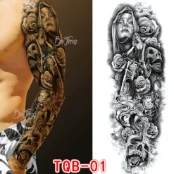 Temporära Tatuering Ärm Överföringar - Hel Arm Tribal Vattentäta Falska Tatuering Klistermärken för Män och Kvinnor> Smink