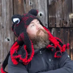 Tentakelhatt Handvävd bläckfiskhatt Jul Halloween Cosplay Purple><noscript><img width=