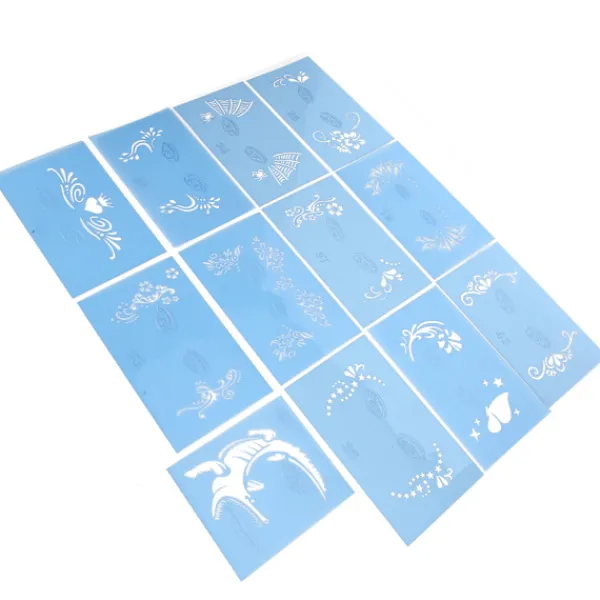 Återanvändbara PET Ansiktsmålningsstenciler för Halloween Julfest> Smink